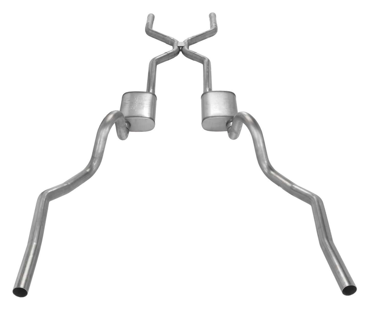 1964-72 GM A-Body Pypes 3" Crossmember Back Exhaust System W/ H-Pipe, 409 Stainless