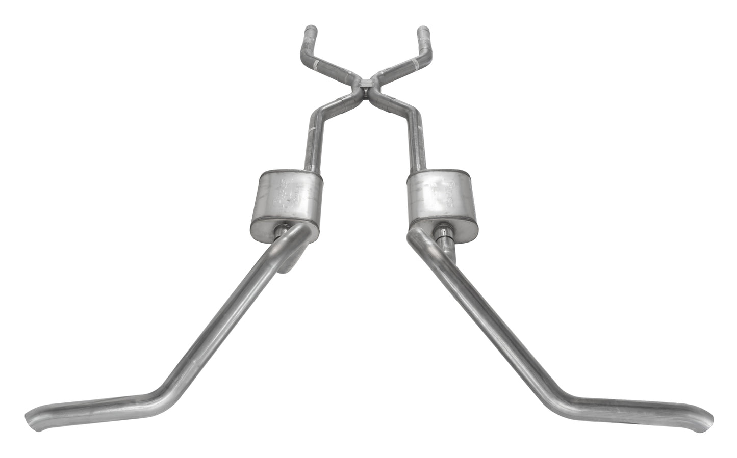 1965-70 GM B-Body Pypes 2.5" Crossmember Back Exhaust System W/ H-Pipe, 409 Stainless (Copy)