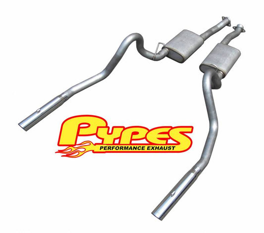 1979-1997 Ford Mustang LX/GT Pypes 3" Cat Back Exhaust Kit W/ Violator Mufflers, 409 Stainless