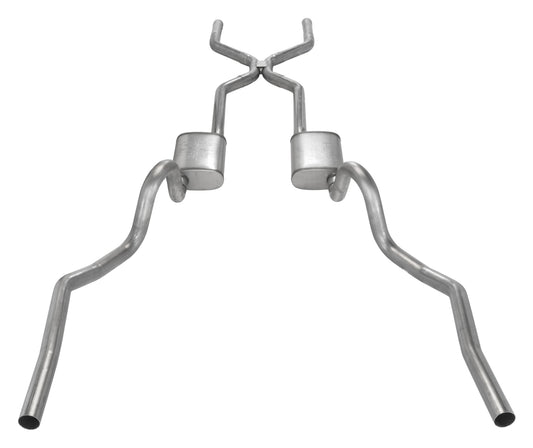 1964-72 GM A-Body Pypes 2.5" Crossmember Back Exhaust System W/ H-Pipe, 409 Stainless