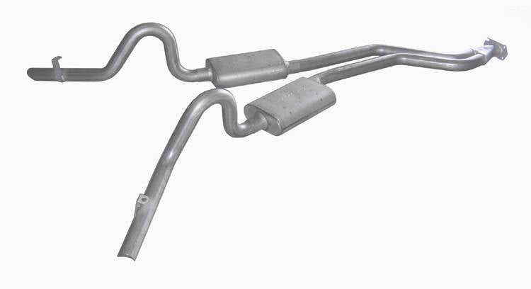 1978-88 GM G-Body Pypes 2.5" Converter Back Exhaust System w/ Quarter Panel Exit, 4-Bolt Flat Flange