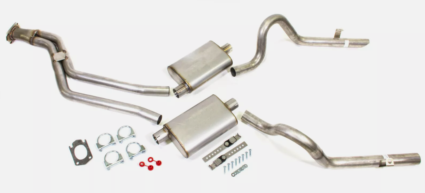 1978-88 GM G-Body Pypes 2.5" Converter Back Exhaust System w/ Quarter Panel Exit, 4-Bolt Flat Flange